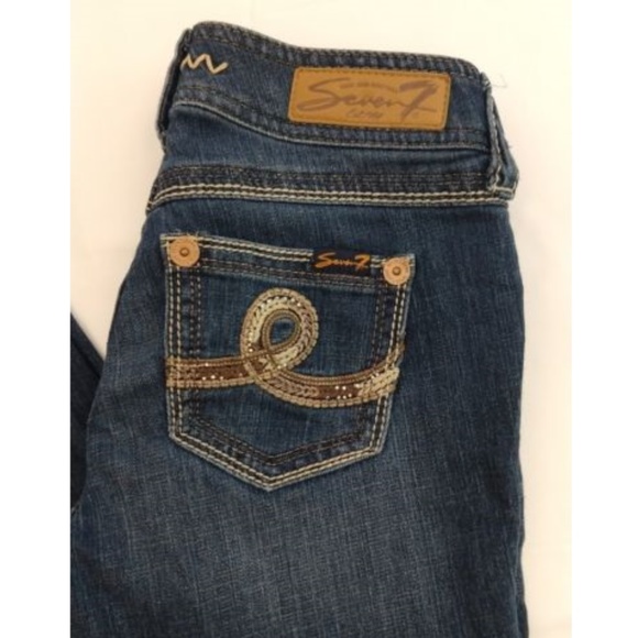 Seven 7 Size 2 Dark Wash Low Rise Boot Cut Jeans - Picture 4 of 6